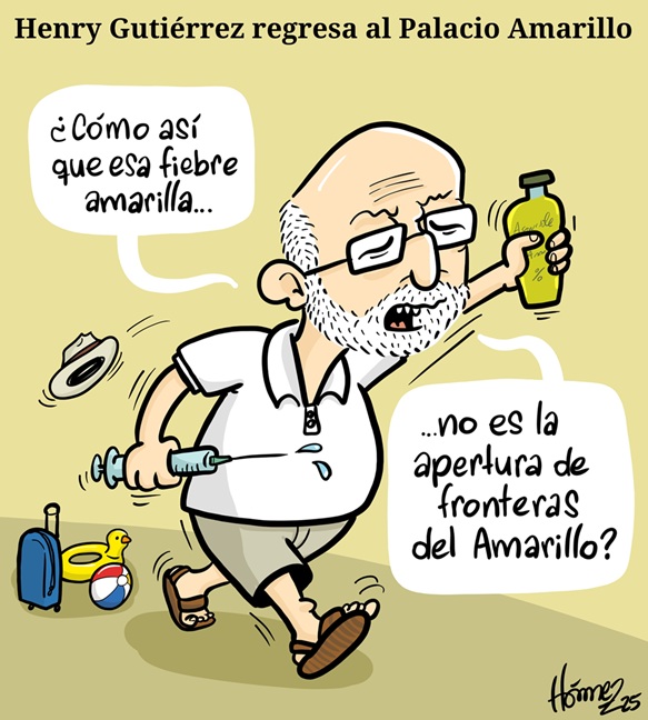 Caricatura 9 de abril del 2025: Henry Gutiérrez regresa al Palacio Amarillo de la Gobernación de Caldas
