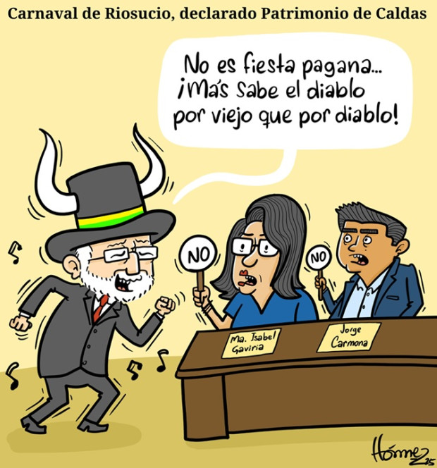 Caricatura 22 de julio del 2025: Carnaval de Riosucio, declarado Patrimonio Cultural de Caldas