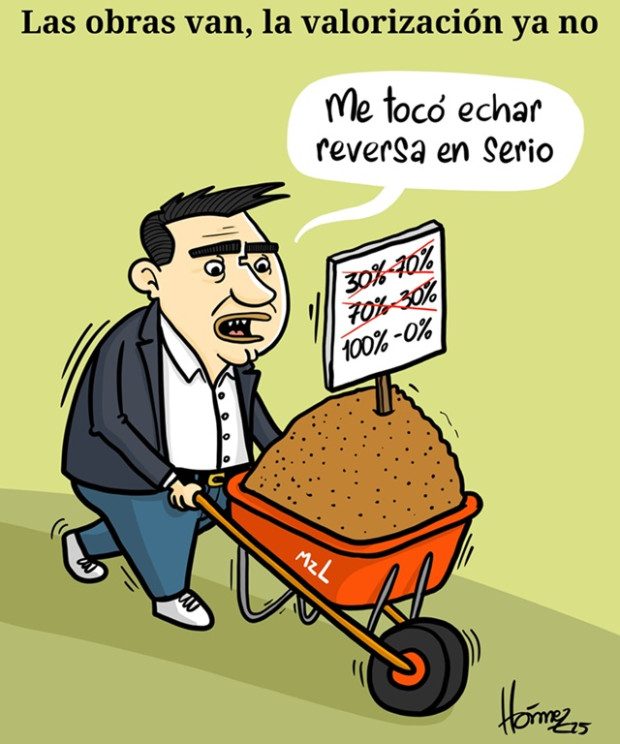 Caricatura 5 de julio del 2025: en Manizales las obras van, la valorización ya no