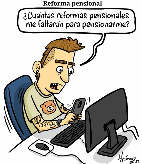 Caricatura del 6 de julio del 2025: reforma pensional