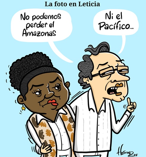 Caricatura 11 de agosto del 2025: La foto en Leticia de Francia Márquez y Gustavo Petro
