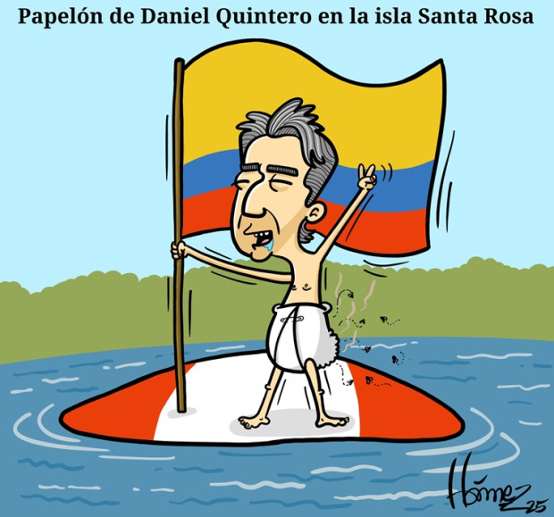 Caricatura 13 de agosto del 2025: Papelón de Daniel Quintero en la isla Santa Rosa