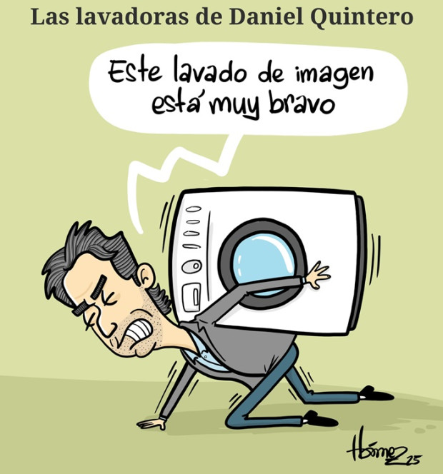 Caricatura 2 de septiembre del 2025: Las lavadoras de Daniel Quintero