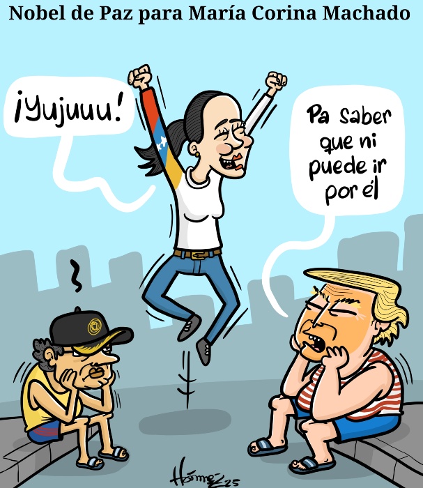 Caricatura 11 de octubre del 2025: Nobel de Paz para María Corina Machado