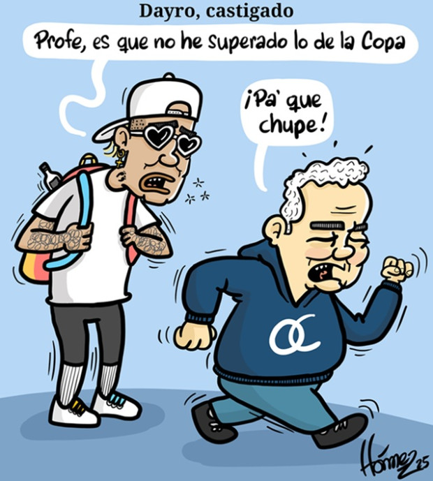 Caricatura 21 de octubre del 2025: Dayro Moreno, castigado en el Once Caldas