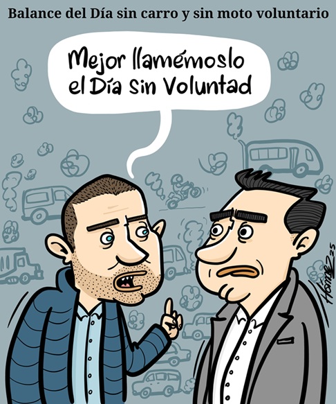 Caricatura 2 de noviembre del 2025: Balance del Día sin Carro y sin Moto voluntario en Manizales