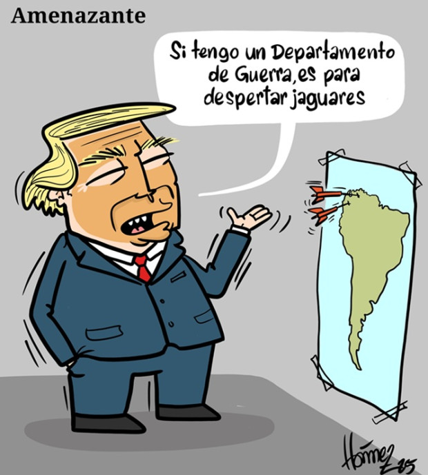 Caricatura 4 de diciembre del 2025: Donald Trump, amenazante con Colombia