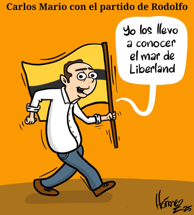 Caricatura 11 de diciembre del 2025: Carlos Mario Marín, candidato a la Cámara de Representantes con el partido de Rodolfo Hernández