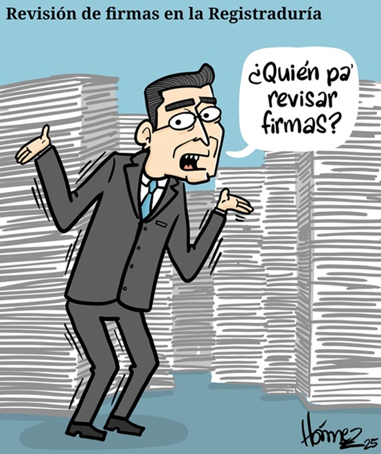 Caricatura viernes 26 de diciembre del 2025: Revisión de firmas en la Registraduría