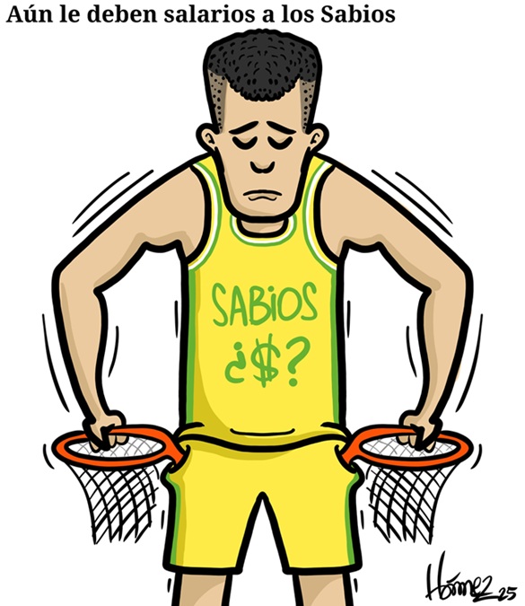 Caricatura 30 de diciembre del 2025: Aún les deben salarios a los jugadores de Sabios, equipo de baloncesto de Caldas