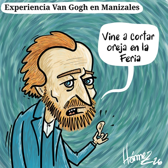 Caricatura 10 de enero del 2026: Experiencia Van Gogh en Manizales