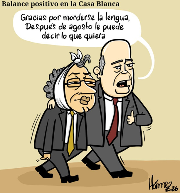 Caricatura 6 de febrero del 2026: Balance positivo en la Casa Blanca