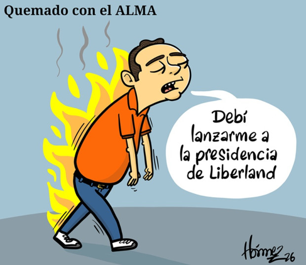Caricatura 11 de marzo del 2026: Carlos Mario Marín, quemado con el ALMA