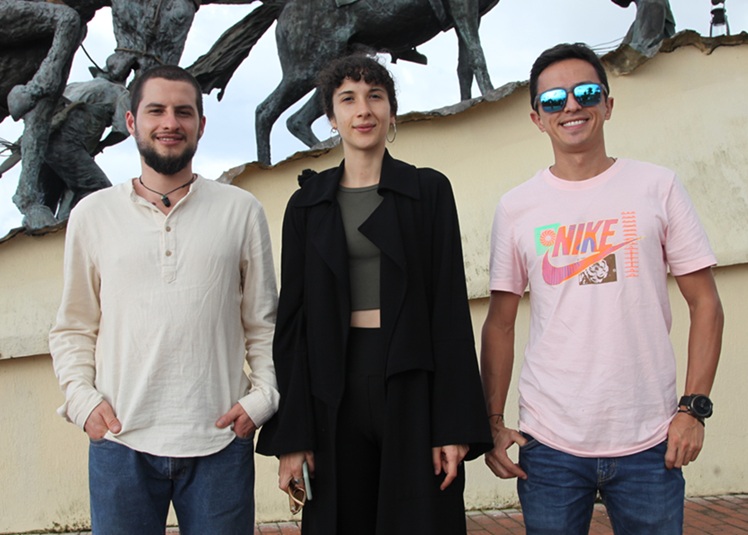 Visitantes de Jardín Antioquia: Andrés López, Amaranta Rendón y Juan Sebastián Franco