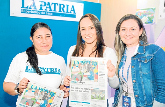 Jenny Beltrán, Valentina Quintero y Paula Cadavid, funcionarias del periódico LA PATRIA.