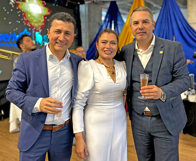 Germán Ramírez Vásquez, presidente Susuerte S.A.; Leonor Espinosa Hernández, gerente de Financiera Sucrédito; y José Julián Hurtado Quintero, gerente de Susuerte S.A.