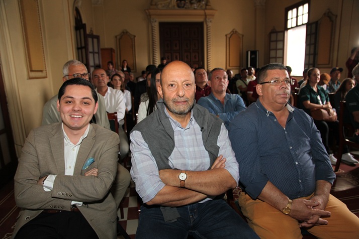 Jorge Andrés Arango, alcalde de Samaná; Fabio Gómez Mejía, mandatario de Aguadas, y Juan Alberto Vargas, gobernante de Victoria.