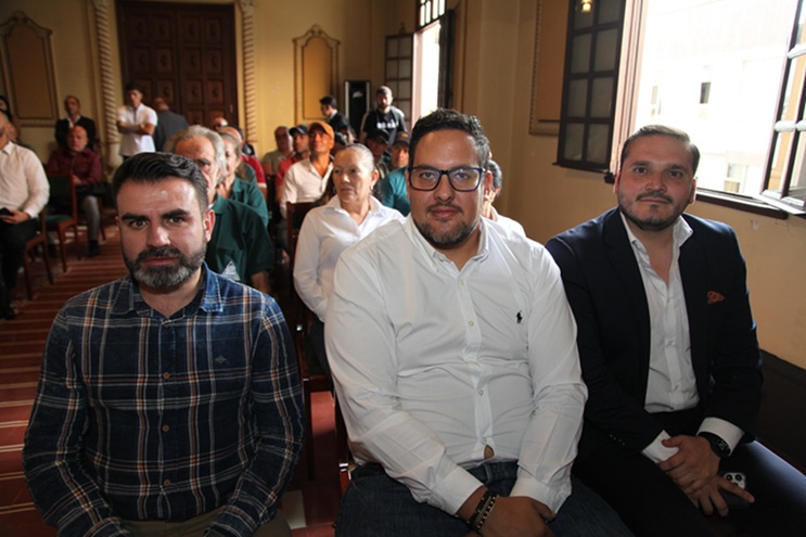 Leonardo Giraldo, alcalde de Marulanda; Juan Camilo Isaza, mandatario de Pácora, y Jhon Jairo Castaño, primera autoridad de Neira.