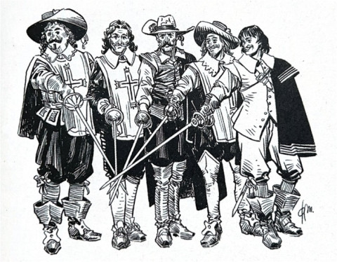 Athos, Portos, Aramis, D'Artagnan y Alatriste