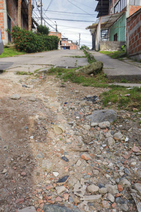 Calle de Samaria sin pavimentar