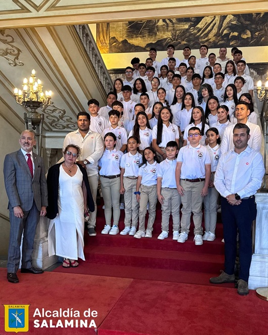 De viaje con la banda estudiantil Foto | Tomada del Facebook Alcaldía de Salamina | LA PATRIA