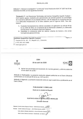 Autorización del IGAC para que revisión en las direcciones territoriales 