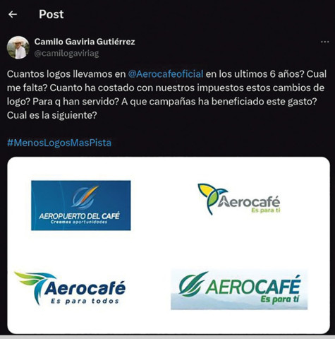 Muchos logos, pocos resultados Foto | Tomada de X @camilogaviriag | LA PATRIA