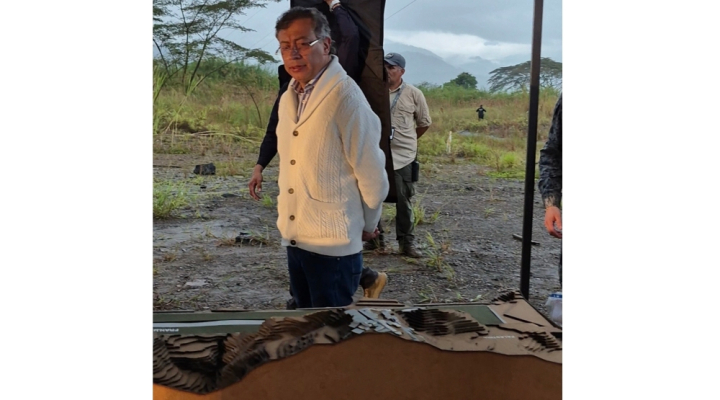 Presidente Petro, visitando los terraplenes de Aerocafé