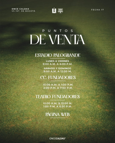 Boletería Once Caldas