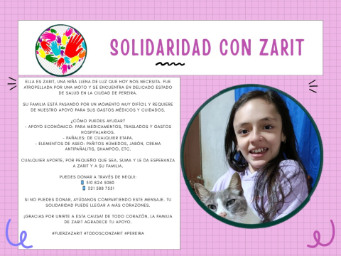 Zarit Aristizabal accidente transito Pacora