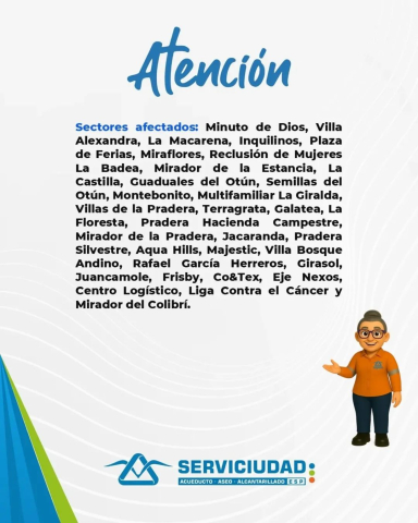 186 barrios sin agua en Dosquebradas