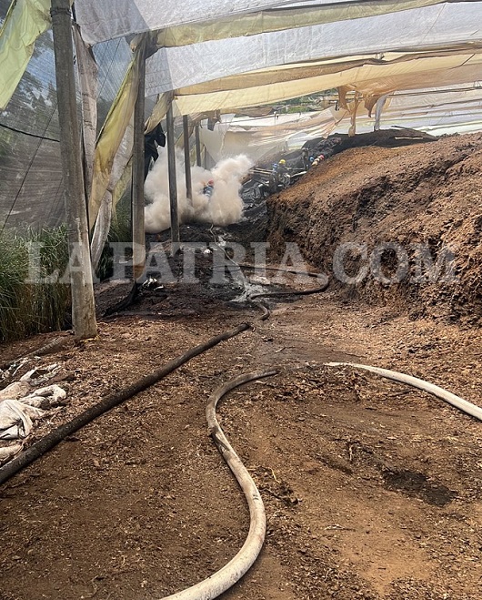 incendio compostaje Belalcazar Caldas