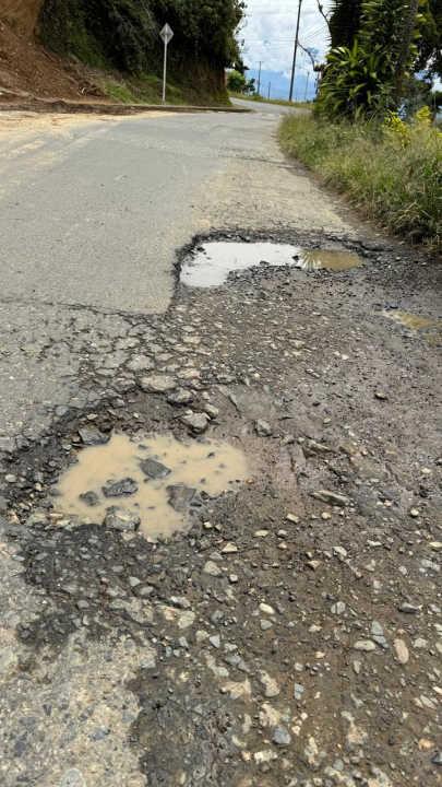 Huecos en la avenida El Libertador