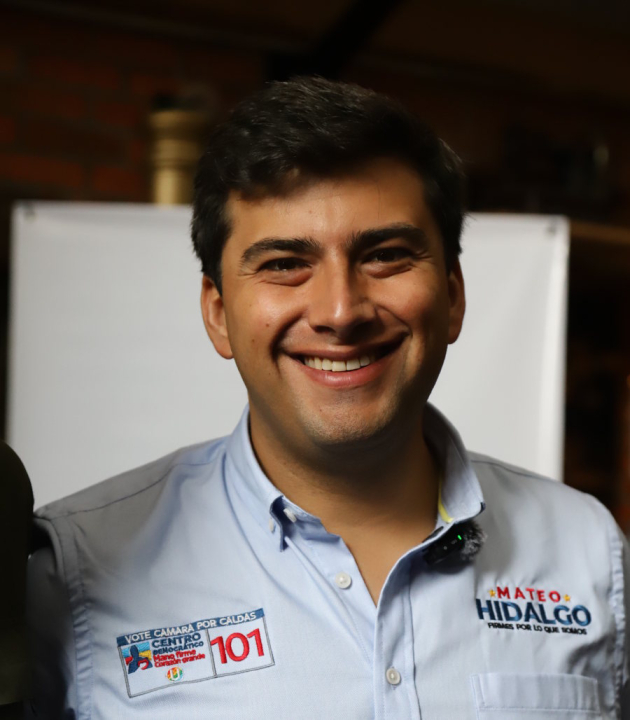 Mateo Hidalgo, representante electo a la Cámara por Caldas Centro Democrático 