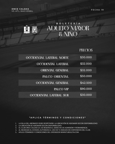 Boletería Once Caldas