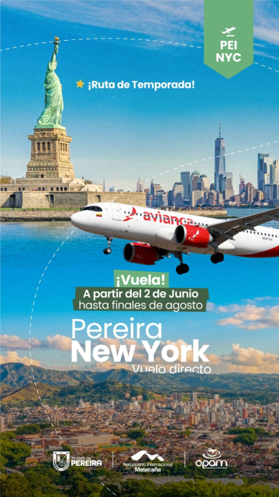Ruta de temporada Pereira - Nueva York
