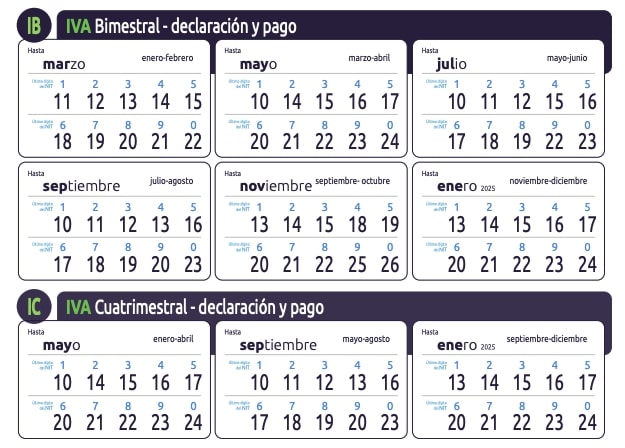 Calendario de pagos de IVA para 2024