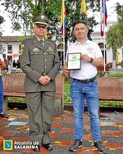 Exaltados por la Policía Fotos|Tomadas del Facebook Alcaldía de Salamina|LA PATRIA