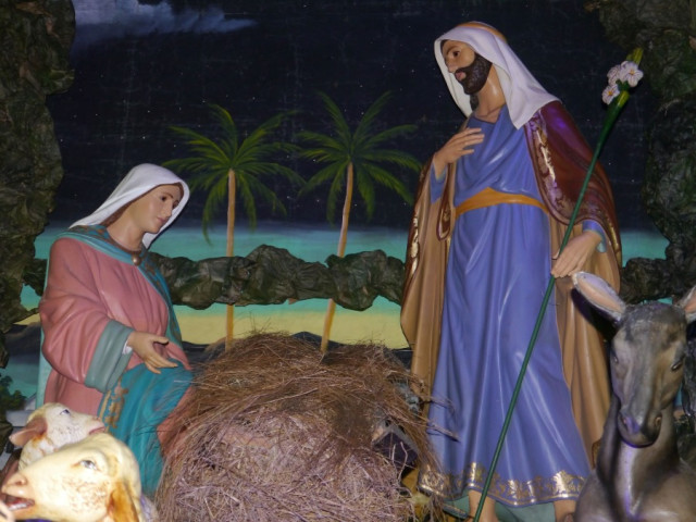 Pesebre realizado por la comunidad en Chinchiná.