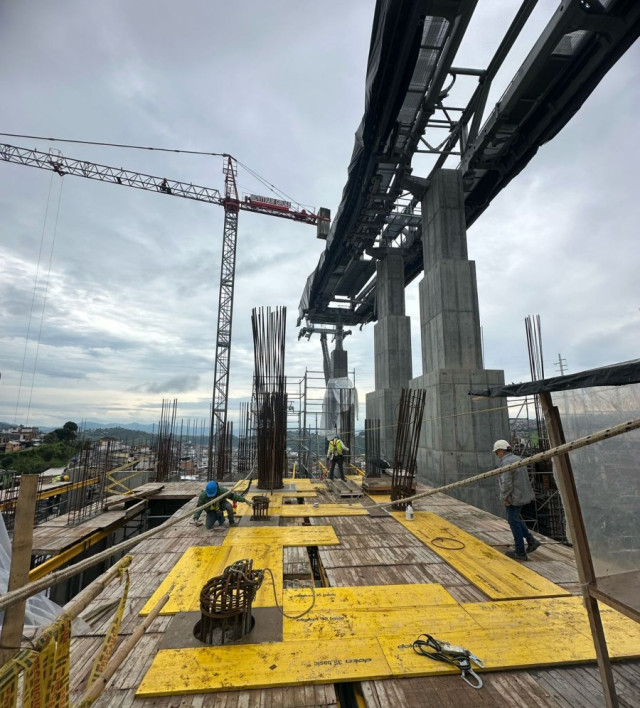 Interior de las obras de la estación Fátima.