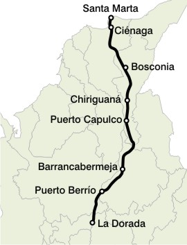 el corredor férreo La Dorada–Chiriguaná.