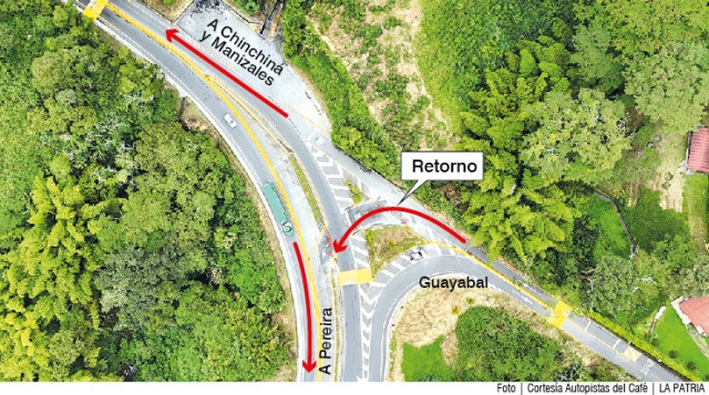 Video: en la vía Manizales - Pereira estrenan cruce seguro después de dos años de solicitudes y protestas Ubicación y direcciones alrededor del nuevo retorno de Guayabal (Chinchiná), en la vía Manizales-Pereira