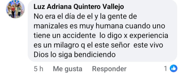 Solidarios Manizales. Siguiendo con esta publicación del taxista, varias personas recordaron que la solidaridad es una característica innata de los manizaleños. Esta mujer, por ejemplo, contó que una vez también recibió ayuda. ¡Buena por la ciudad!