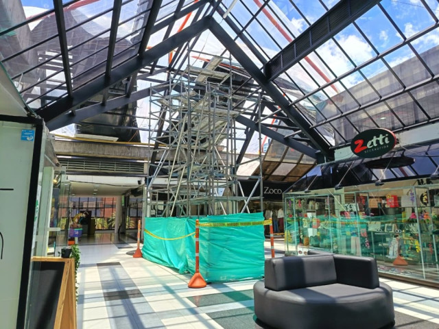 Obras en el centro comercial Sancancio, de Manizales.
