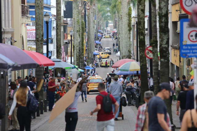 En la foto, el Centro de Manizales en la mañana del Día sin Carro y sin Moto.
