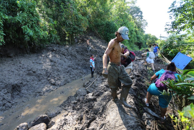 Deslizamiento en el sector de Los Chorros de Arauca. 