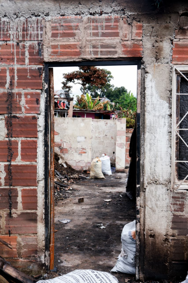 incendio sector Nuevo Armenia