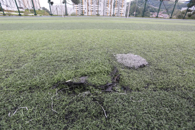La cancha de la Baja Suiza se inunda, piden reparaciones