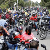 Motociclistas se manifestaron ayer contra el alto precio del combustible y el posible aumento del precio del Seguro Obligatorio de Accidentes de Tránsito (SOAT).