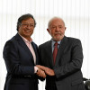 Luiz Inácio Lula da Silva durante su encuentro en Brasilia con Gustavo Petro. 